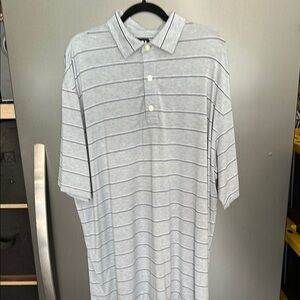 Men's Gray Striped Polo Shirt
